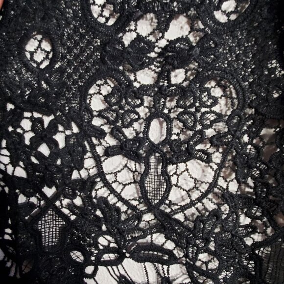 Simply Noelle Black Lace Zip-Up Cardigan S/M 8-10 Womens Lightweight Jacket NWT - Picture 12 of 15